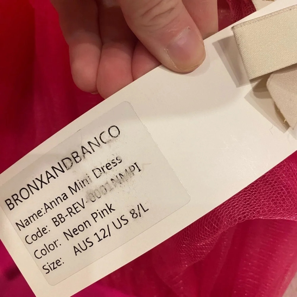 NWT Bronx and Banco Anna Strapless Tulle Mini Dress Size Large - Picture 3 of 4
